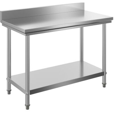 WilTec Table de travail – 1200 x 600 x 850 mm – en Acier inoxydable – avec Rebord de protection et Plaque en MDF – Établi inox Table inox WilTec Table de travail – 1200 x 600 x 850 mm – en Acier inoxydable – avec Rebord de protection et Plaque en MDF – Établi inox Table inox