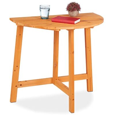 Relaxdays Table pliante semi-circulaire H x l x P : 74 x 80 x 50 cm Pour balcon et jardin En bois de sapin Pour extérieur, table murale pliante Naturel Relaxdays Table pliante semi-circulaire H x l x P : 74 x 80 x 50 cm Pour balcon et jardin En bois de sapin Pour extérieur, table murale pliante Naturel