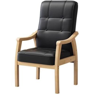 LEIYTFE Chaises De Salle De Conférence Vintage En Bois Massif Fauteuil De Salon Rembourré Avec Dossier, Accoudoirs, Chaises De Négociation Chaise De Restaurant De Style Fermier(Black,Natural wood) LEIYTFE Chaises De Salle De Conférence Vintage En Bois Massif Fauteuil De Salon Rembourré Avec Dossier, Accoudoirs, Chaises De Négociation Chaise De Restaurant De Style Fermier(Black,Natural wood)