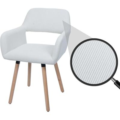 Mendler Chaise de salle à manger HWC-A50 II Chaise rembourrée Bois et tissu côtelé (400 g/m²) Blanc crème Mendler Chaise de salle à manger HWC-A50 II Chaise rembourrée Bois et tissu côtelé (400 g/m²) Blanc crème