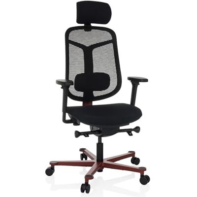 hjh OFFICE Chaise de bureau ergonomique bicolore, pivotante, avec support lombaire réglable, assise inclinable et réglable en profondeur, noir/rouge hjh OFFICE Chaise de bureau ergonomique bicolore, pivotante, avec support lombaire réglable, assise inclinable et réglable en profondeur, noir/rouge