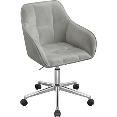 WOLTU Homeoffice BS145hgr Chaise de bureau pivotante Hauteur réglable Charge maximale : 150 kg Avec accoudoirs Siège en velours Pour chambre à coucher, bureau, salon Gris clair WOLTU Homeoffice BS145hgr Chaise de bureau pivotante Hauteur réglable Charge maximale : 150 kg Avec accoudoirs Siège en velours Pour chambre à coucher, bureau, salon Gris clair