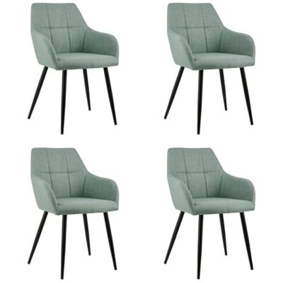 Kick Collection Ensemble de 4 Chaise de salle à manger Nova Vert Moderne et de haute qualité Tissu structuré en Métal Disponible dans de nombreuses couleurs Kick Collection Ensemble de 4 Chaise de salle à manger Nova Vert Moderne et de haute qualité Tissu structuré en Métal Disponible dans de nombreuses couleurs