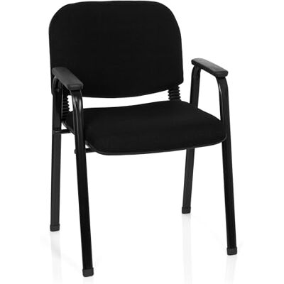 hjh OFFICE 704340 XT 650 Chaise de conférence rembourrée et empilable en Plastique et métal Noir 84 x 55 x 42 cm hjh OFFICE 704340 XT 650 Chaise de conférence rembourrée et empilable en Plastique et métal Noir 84 x 55 x 42 cm