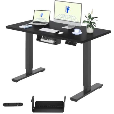 FLEXISPOT Basic Bureau Assis Debout, Bureau Électrique Réglable en Hauteur à 2 Étages avec Mono-Moteur, Panneau à 2 Boutons, Installation Facile,100x60x(73-121) cm(Cadre Noir+Plateau Noir) FLEXISPOT Basic Bureau Assis Debout, Bureau Électrique Réglable en Hauteur à 2 Étages avec Mono-Moteur, Panneau à 2 Boutons, Installation Facile,100x60x(73-121) cm(Cadre Noir+Plateau Noir)