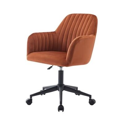 Unique Chaise de bureau Eleana -L 59cm x l 61.5cm x H 89cm- velours terracotta Unique Chaise de bureau Eleana -L 59cm x l 61.5cm x H 89cm- velours terracotta