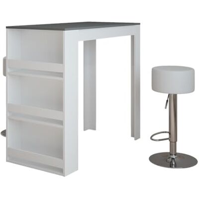 Vicco Set de table de bar "Repose", blanc/anthracite, 57x117cm Vicco Set de table de bar "Repose", blanc/anthracite, 57x117cm