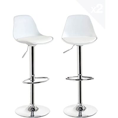 LANTUS Lot de 2 Tabourets de Bar avec Dossier et Repose-Pieds,Réglable en Hauteur et Rotative à 360°,Chaises de Bar Cuisine en Plastique,Robuste et Ultra Silencieux-Blanc-2pc LANTUS Lot de 2 Tabourets de Bar avec Dossier et Repose-Pieds,Réglable en Hauteur et Rotative à 360°,Chaises de Bar Cuisine en Plastique,Robuste et Ultra Silencieux-Blanc-2pc