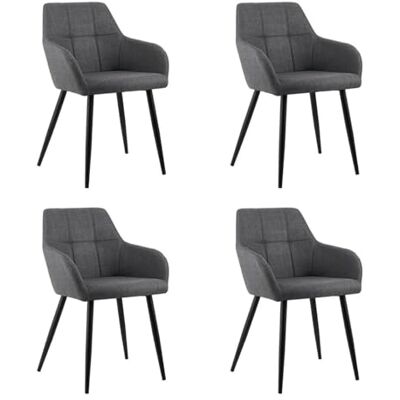 Kick Collection Ensemble de 4 Chaise de salle à manger Nova Noir Moderne et de haute qualité Tissu structuré en Métal Disponible dans de nombreuses couleurs Kick Collection Ensemble de 4 Chaise de salle à manger Nova Noir Moderne et de haute qualité Tissu structuré en Métal Disponible dans de nombreuses couleurs