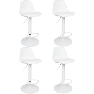 LANTUS Lot de 4 Tabourets de Bar avec Dossier et Repose-Pieds,Réglable en Hauteur et Rotative à 360°,Chaises de Bar Cuisine en Plastique,Robuste et Ultra Silencieux-4pc-B blanc pur LANTUS Lot de 4 Tabourets de Bar avec Dossier et Repose-Pieds,Réglable en Hauteur et Rotative à 360°,Chaises de Bar Cuisine en Plastique,Robuste et Ultra Silencieux-4pc-B blanc pur