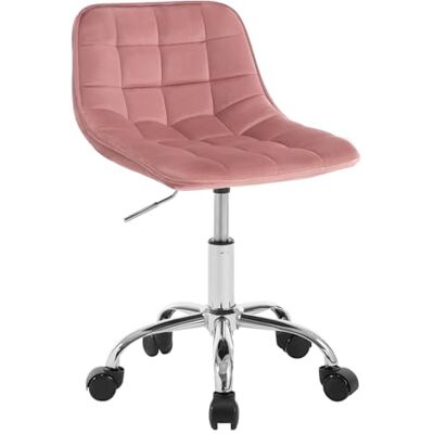 WOLTU Chaise Studio Pivotante pour Enfants sans Accoudoirs, Chaise de Bureau Enfant avec Roulettes Hauteur Réglable, Velours, Rose WOLTU Chaise Studio Pivotante pour Enfants sans Accoudoirs, Chaise de Bureau Enfant avec Roulettes Hauteur Réglable, Velours, Rose