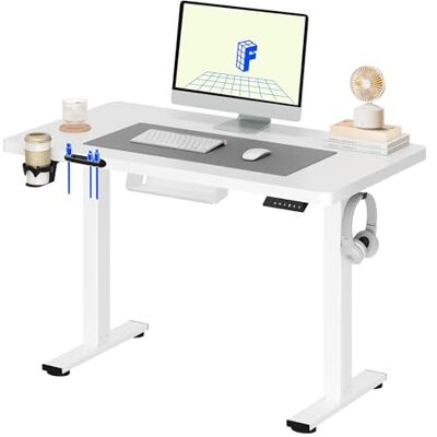 FLEXISPOT Bureau Assis Debout, Plateau de Une Pièce 110x54cm, Table Réglable en Hauteur Électrique, Panneau de Contrôle à Fonctions Mémoires, Assemblage Facile(Blanc+ Blanc) FLEXISPOT Bureau Assis Debout, Plateau de Une Pièce 110x54cm, Table Réglable en Hauteur Électrique, Panneau de Contrôle à Fonctions Mémoires, Assemblage Facile(Blanc+ Blanc)