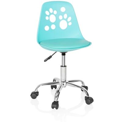 hjh OFFICE FANCY I 742003 Chaise pivotante pour enfant en cuir synthétique turquoise au design coloré hjh OFFICE FANCY I 742003 Chaise pivotante pour enfant en cuir synthétique turquoise au design coloré