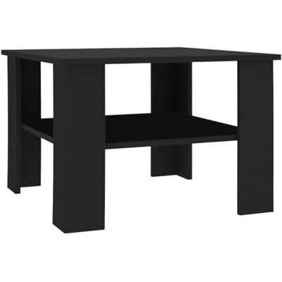 vidaXL Table Basse, Bout de Canapé avec Étagère, Table d'Appoint de Salon Salle de Séjour Intérieur, Moderne, Noir Bois d’Ingénierie vidaXL Table Basse, Bout de Canapé avec Étagère, Table d'Appoint de Salon Salle de Séjour Intérieur, Moderne, Noir Bois d’Ingénierie