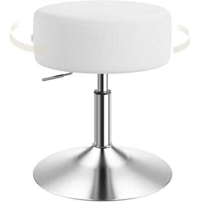 WOLTU Tabouret de coiffeuse rond design réglable en hauteur pivotant Tabouret de bureau Tabouret de travail Tabouret de cuisine rembourré Assise en velours Blanc WOLTU Tabouret de coiffeuse rond design réglable en hauteur pivotant Tabouret de bureau Tabouret de travail Tabouret de cuisine rembourré Assise en velours Blanc