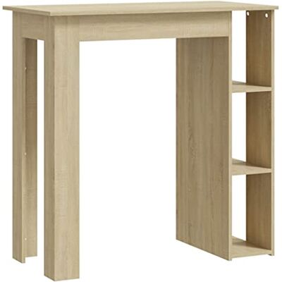vidaXL Table de bar avec étagère Chêne sonoma Bois d'ingénierie vidaXL Table de bar avec étagère Chêne sonoma Bois d'ingénierie