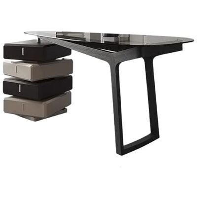 XPSHP25112 bureau d'étude pour enfants Bureau moderne avec rangement, coiffeuse plateau en verre, bureau couleur fumée tiroir rotatif bureau d'écriture(L) XPSHP25112 bureau d'étude pour enfants Bureau moderne avec rangement, coiffeuse plateau en verre, bureau couleur fumée tiroir rotatif bureau d'écriture(L)
