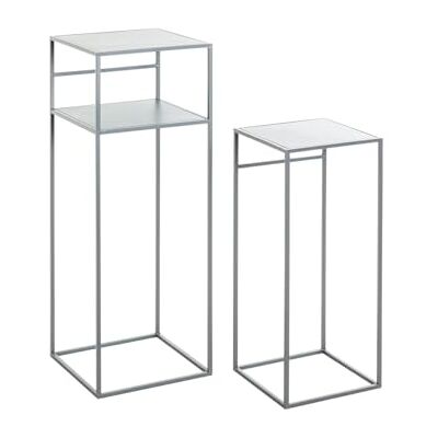 Haku Mobilier Ensemble de Tables d'Appoint Métal Gris - Ensemble de Tables Haku Mobilier Ensemble de Tables d'Appoint Métal Gris - Ensemble de Tables