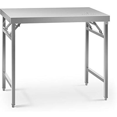 Royal Catering Table De Travail Pliante Pliable Professionnelle Établi Pliant Professionnel RCAT-100/60KE (Capacité De 200 kg, Surface De 60 x 100 cm, Pieds Réglables en Hauteur, INOX) Royal Catering Table De Travail Pliante Pliable Professionnelle Établi Pliant Professionnel RCAT-100/60KE (Capacité De 200 kg, Surface De 60 x 100 cm, Pieds Réglables en Hauteur, INOX)