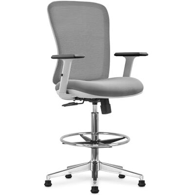 Waytex Fauteuil Haut de Bureau, Réglable en Hauteur 60-84 cm avec Repose-Pieds, Accoudoirs réglables et roulettes ou Pieds Fixes, pour Bureau Haut, Table à Dessin, Table Haute, Caisse, comptoir, Gris Clair Waytex Fauteuil Haut de Bureau, Réglable en Hauteur 60-84 cm avec Repose-Pieds, Accoudoirs réglables et roulettes ou Pieds Fixes, pour Bureau Haut, Table à Dessin, Table Haute, Caisse, comptoir, Gris Clair