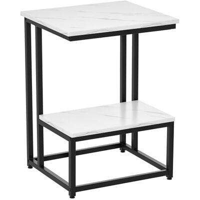 HOMCOM Table Basse Moderne Salon Table d'appoint Chambre guéridon Bout de canapé Design Structure Acier Plateau étagère Aspect marbre Blanc HOMCOM Table Basse Moderne Salon Table d'appoint Chambre guéridon Bout de canapé Design Structure Acier Plateau étagère Aspect marbre Blanc