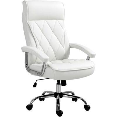 Vinsetto Chaise bureau ergonomique hauteur réglable blanche Vinsetto Chaise bureau ergonomique hauteur réglable blanche