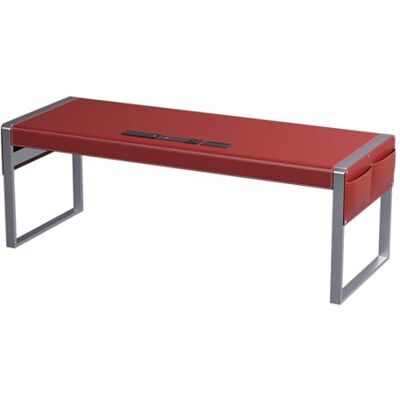 CJHFR472SG Moderne Bureau moderne et minimaliste avec plateau en cuir rouge, cadre métal stable prises de charge Table PC(XL) CJHFR472SG Moderne Bureau moderne et minimaliste avec plateau en cuir rouge, cadre métal stable prises de charge Table PC(XL)