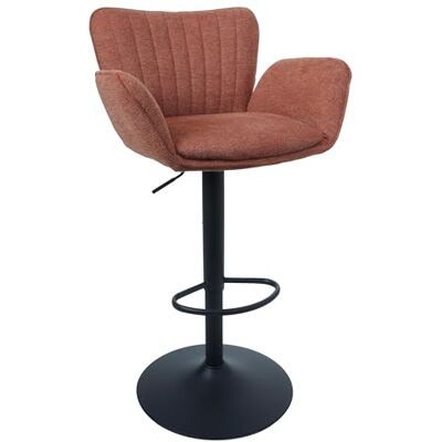 Mendler Tabouret de bar HWC-M67 en tissu Pieds en terre cuite Noir Mendler Tabouret de bar HWC-M67 en tissu Pieds en terre cuite Noir