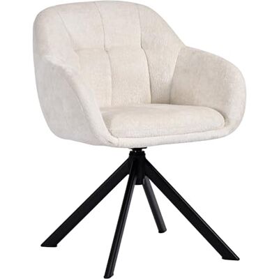 Duhome Fauteuil de salon avec accoudoirs en tissu chenille Chaise de coiffeuse Chaise de salle à manger Siège pivotant à 360° Beige Duhome Fauteuil de salon avec accoudoirs en tissu chenille Chaise de coiffeuse Chaise de salle à manger Siège pivotant à 360° Beige