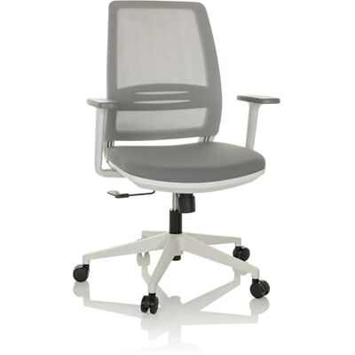 hjh OFFICE PROFONDO ECO W Chaise de bureau, ergonomique, pivotante, respirante, avec support lombaire réglable, tissu en maille/tissu gris hjh OFFICE PROFONDO ECO W Chaise de bureau, ergonomique, pivotante, respirante, avec support lombaire réglable, tissu en maille/tissu gris