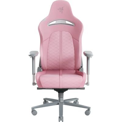 Razer Enki Chaise de jeu avec support lombaire intégré, chaise de bureau (cuir synthétique multicouche, rembourrage en mousse, coussin pour la tête, hauteur réglable) Quartz Razer Enki Chaise de jeu avec support lombaire intégré, chaise de bureau (cuir synthétique multicouche, rembourrage en mousse, coussin pour la tête, hauteur réglable) Quartz