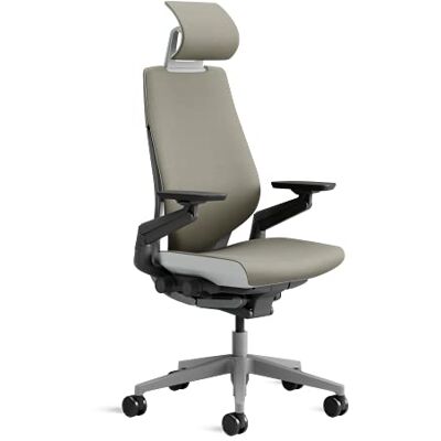 Steelcase Gesture, chaise de bureau ergonomique avec accotoirs à 360°, soutien lombaire 3D Live Back et têtière réglable Truffe Steelcase Gesture, chaise de bureau ergonomique avec accotoirs à 360°, soutien lombaire 3D Live Back et têtière réglable Truffe