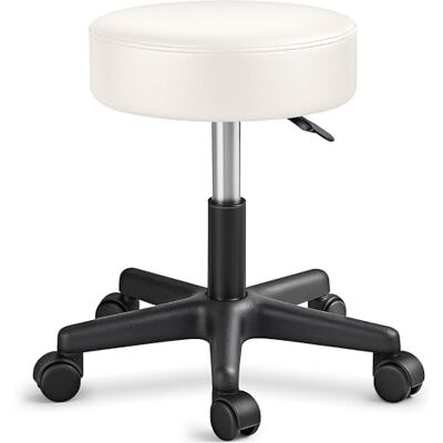 TRESKO Tabouret de Travail Tabouret à roulettes siège pivotant par 360 degrés, Rembourrage de 10 cm, de 8 Couleurs différentes (Beige) TRESKO Tabouret de Travail Tabouret à roulettes siège pivotant par 360 degrés, Rembourrage de 10 cm, de 8 Couleurs différentes (Beige)