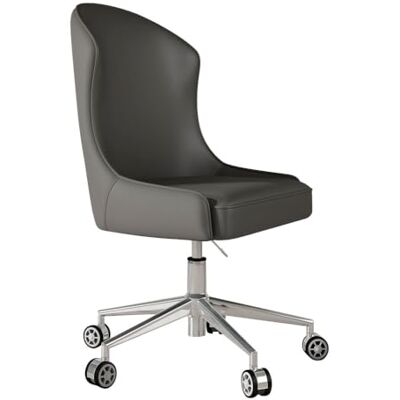 YCKEGEW Chaise Ergonomique En Cuir Chaise De Bureau À Dossier Haut, Chaises D'ordinateur Sans Accoudoirs Pour Adultes, Pivotantes À 360°,Chaises De Travail Confortables Pour Travail,études(Dark grey) YCKEGEW Chaise Ergonomique En Cuir Chaise De Bureau À Dossier Haut, Chaises D'ordinateur Sans Accoudoirs Pour Adultes, Pivotantes À 360°,Chaises De Travail Confortables Pour Travail,études(Dark grey)
