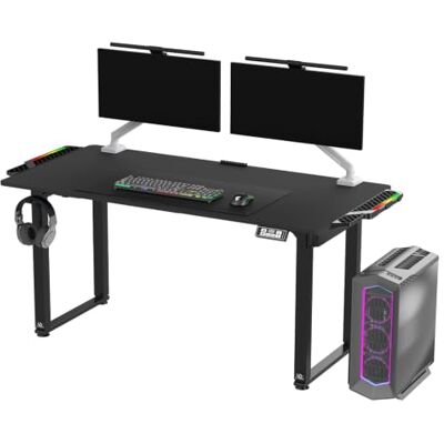 Ultradesk Bureau Uplift V2 pour Joueurs Table de Jeu en Acier, Espace pour Trois Moniteurs, Réglage Électrique de la Hauteur, avec LED RVB, Accessoires Inclus, 176 x 75 cm, Noir Ultradesk Bureau Uplift V2 pour Joueurs Table de Jeu en Acier, Espace pour Trois Moniteurs, Réglage Électrique de la Hauteur, avec LED RVB, Accessoires Inclus, 176 x 75 cm, Noir