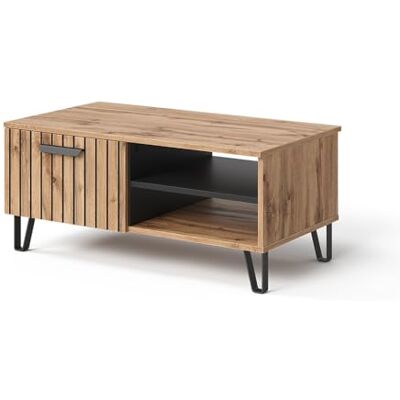 Vicco Table basse "Amber", Chêne Wotan, 90x50cm avec compartiment de rangement pour espace de stockage supplémentaire Vicco Table basse "Amber", Chêne Wotan, 90x50cm avec compartiment de rangement pour espace de stockage supplémentaire