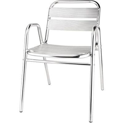 Bolero U501 Lot de 4 chaises en aluminium avec accoudoirs arqués Bolero U501 Lot de 4 chaises en aluminium avec accoudoirs arqués
