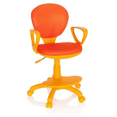hjh OFFICE Kid Colour 671008 Chaise de bureau pivotante pour enfant en tissu Orange Avec repose-pieds et assise réglables en hauteur hjh OFFICE Kid Colour 671008 Chaise de bureau pivotante pour enfant en tissu Orange Avec repose-pieds et assise réglables en hauteur