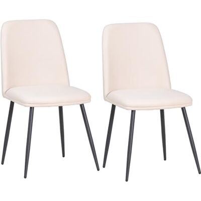 Albatros Bono Lot de 2 chaises de salle à manger, de cuisine, au look rétro, ergonomiques et rembourrées, avec housse en velours et pieds en métal, confortables et faciles d'entretien, pour salle à Albatros Bono Lot de 2 chaises de salle à manger, de cuisine, au look rétro, ergonomiques et rembourrées, avec housse en velours et pieds en métal, confortables et faciles d'entretien, pour salle à