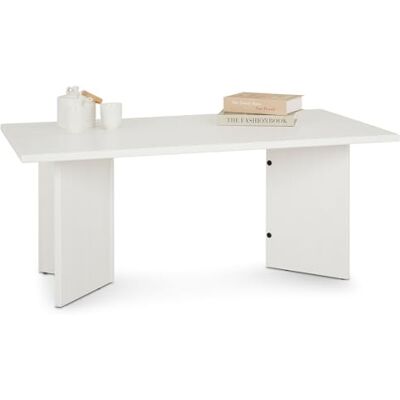 IDIMEX Table Basse MESA pour Salon en Bois Massif Blanc, Design rectangulaire Moderne, Pieds angulaires, 110 x 45 x 60 cm IDIMEX Table Basse MESA pour Salon en Bois Massif Blanc, Design rectangulaire Moderne, Pieds angulaires, 110 x 45 x 60 cm