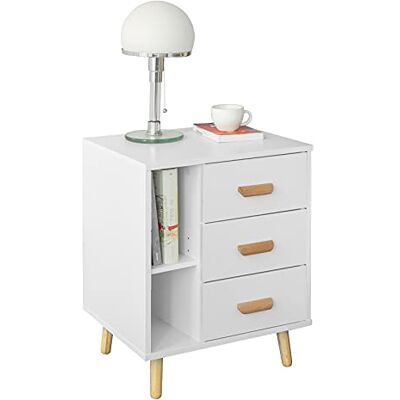 SoBuy FBT95-W Table d'Appoint Multifonction Bout de Canapé, Chevet de Lit avec 3 Tiroirs et 2 Étagères de Rangement 48x40x60 cm SoBuy FBT95-W Table d'Appoint Multifonction Bout de Canapé, Chevet de Lit avec 3 Tiroirs et 2 Étagères de Rangement 48x40x60 cm