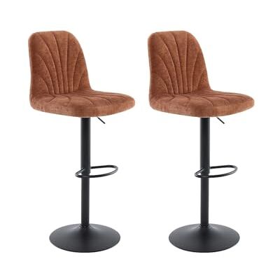 Unique Tabouret de bar Lot de 2 Lasandria tissu terracotta Unique Tabouret de bar Lot de 2 Lasandria tissu terracotta