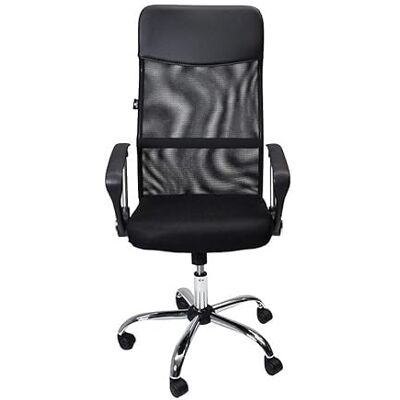 Generico GORICA Chaise de bureau pivotante Fauteuil réglable en tissu filet noir Generico GORICA Chaise de bureau pivotante Fauteuil réglable en tissu filet noir