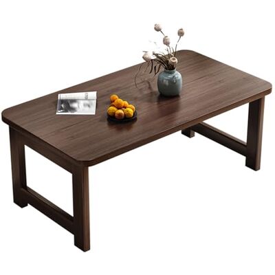 SnamicE Table basse japonaise pliante pour s'asseoir sur le sol, table d'appoint portable, pas de montage nécessaire, finition noyer, 90 x 48 x 54,9 cm SnamicE Table basse japonaise pliante pour s'asseoir sur le sol, table d'appoint portable, pas de montage nécessaire, finition noyer, 90 x 48 x 54,9 cm