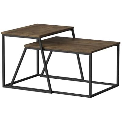 Vicco Set de tables basses "Myra", Chêne rustique/noir, 60x50cm 2 parties, pour une utilisation flexible comme table d’appoint ou table de rangement Vicco Set de tables basses "Myra", Chêne rustique/noir, 60x50cm 2 parties, pour une utilisation flexible comme table d’appoint ou table de rangement