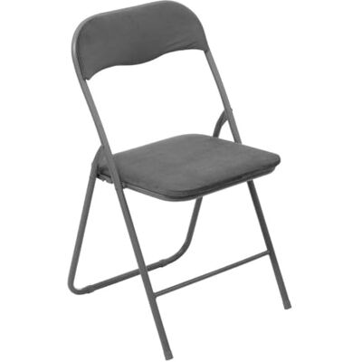 5 five simply smart 5five Chaise Pliante en Velours Gris Anthracite, H 79 cm, Acier Siège d'Appoint Compact pour Maison, Bureau 5 five simply smart 5five Chaise Pliante en Velours Gris Anthracite, H 79 cm, Acier Siège d'Appoint Compact pour Maison, Bureau