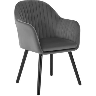 WOLTU 1 X Chaise de Salle à Manger en Velours Surface Pieds en Bois Noir,Chaise de Relax Chaise de Salon Gris Foncé BH259dgr-1 WOLTU 1 X Chaise de Salle à Manger en Velours Surface Pieds en Bois Noir,Chaise de Relax Chaise de Salon Gris Foncé BH259dgr-1