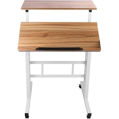 LANTUS Bureau Assis Debout, pour Etudier Travailler Chambre, 67-96cm, pour Travail à Domicile et Ordinateur, Petit Bureau Pliant, Table Pliable Gaming avec à 2 Niveaux Rangement,60 x 60 x 67-115 cm (petit) LANTUS Bureau Assis Debout, pour Etudier Travailler Chambre, 67-96cm, pour Travail à Domicile et Ordinateur, Petit Bureau Pliant, Table Pliable Gaming avec à 2 Niveaux Rangement,60 x 60 x 67-115 cm (petit)