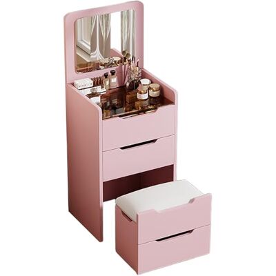 YFSMBD Coiffeuse avec Miroir LED et Tabouret 3 en 1, Table de Maquillage avec 3 tiroirs, Plateau en Verre Visible, 3 Couleurs, Luminosité Réglable, Bureau Coiffeuse (Rose,60cm) YFSMBD Coiffeuse avec Miroir LED et Tabouret 3 en 1, Table de Maquillage avec 3 tiroirs, Plateau en Verre Visible, 3 Couleurs, Luminosité Réglable, Bureau Coiffeuse (Rose,60cm)