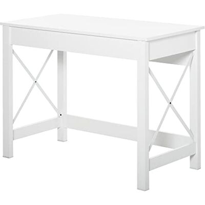 HOMCOM Bureau d'ordinateur, 105 x 50 cm, Table Informatique, Poste de Travail, Style Moderne, Cadre renforcé en Forme X, Table d'étude pour Salon, Salle de Travail, Petit Espace, Blanc HOMCOM Bureau d'ordinateur, 105 x 50 cm, Table Informatique, Poste de Travail, Style Moderne, Cadre renforcé en Forme X, Table d'étude pour Salon, Salle de Travail, Petit Espace, Blanc